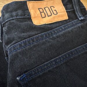 BDG Black Denim Jeans with Blue Seams